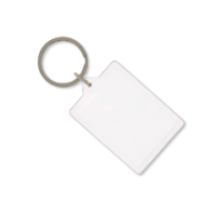 Clear acrylic oblong keyring