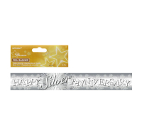 Happy Silver Anniversary Banner for 25th celebration decor