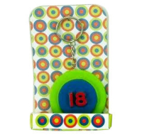 Target Happy 18th Key Ring colourful design