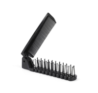 Black Folding Hair Brush & Comb
