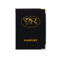 Black passport cover providing essential travel document protection