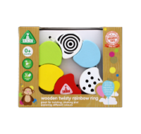 Wooden Twisty Rainbow Ring Toy For 0+ Months
