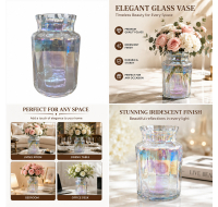 7.8 Inch Iridescent Glass Vase