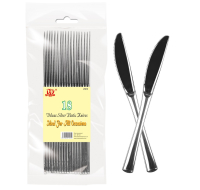 Deluxe silver plastic knives 18 piece pack