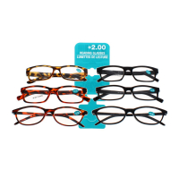 Assorted 2.00 reading glasses with various frame designs
