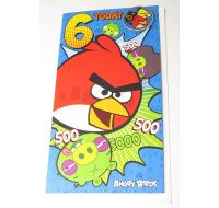 ANGRY BIRDS AGE 6 BIRTHDAY CARD WITH PIXEL