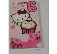 HELLO KITTY BIRTHDAY CARD AGE 6