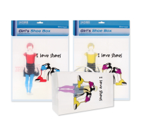 Transparent girl's shoe storage box organiser