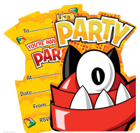 Mixels 6pc Invitation Cards With Envelopes pack shot