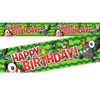 Mixels foil happy birthday banner, colourful and vibrant design