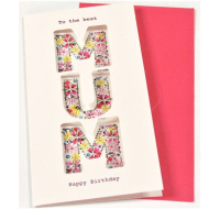 To The Best Mum Birthday Card floral cut-out design