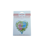 Green Pink Prince Or Princess Heart Shape Foil Balloon