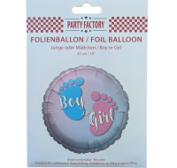 Pink And Blue Boy Or Girl Foil Balloon 45cm