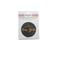 Black Gold Happy New Year Foil Balloon 45cm