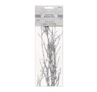 Four 24-inch silver glitter branches for festive decor