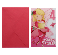 FAIRY FOLDING BIRTHDAY CARD AGE 4