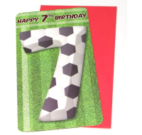 Football Age 7 Birthday Card with vibrant design