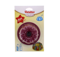 Two mini silicone non-stick cake moulds