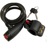 Heavy duty coiled cable bike lock with two keys