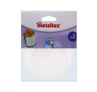 Two clear plastic tin covers for food preservation