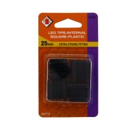 CHAIR LEG TIPS INTERNAL SQUARE PLASTIC 25MM BLACK