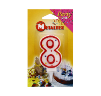 Single number 8 birthday candle