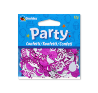 Pink and silver party confetti swirls decoration