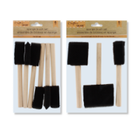Assorted sponge brush set showing different shapes and sizes