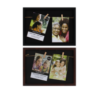 Wooden frame holding two 4x6 inch photos.