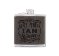 Top Bloke's Finest Pour hip flask personalised with Ian