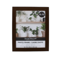 Dark brown wooden picture frame, standard 8x10 inch size