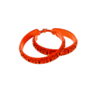 Neon orange hoop earrings for wholesale