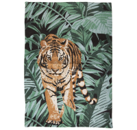 Printed cotton rug with a tiger design, 60x90cm