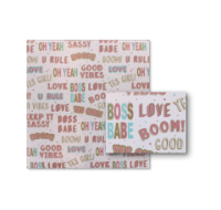 3-metre gift wrap with a text design