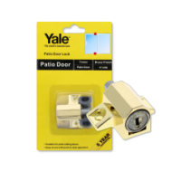 Brass finish patio door lock with keys