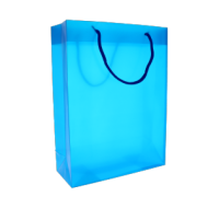 Blue gift bag with rope handle