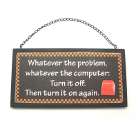 Hanging Wooden Plaque - Computer Text