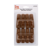 8 piece self adhesive brown hooks
