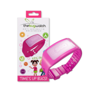 Pink anti-mosquito wrist wear for mosquito protection.