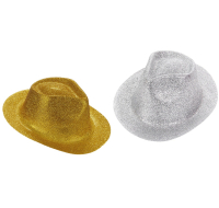Glitter party hats in silver and gold mix