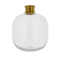 Clear Glass Vase With Gold Neck