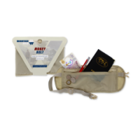 Cream money storage hip belt with adjustable strap