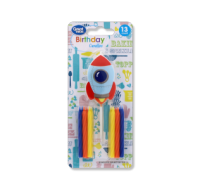 Space themed multicoloured birthday candles, pack of 13