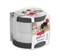 Portable pet feeding set with food and water containers