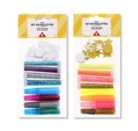Glitter and glue set with assorted glitter shapes