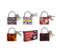 63mm assorted floral design padlock