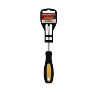 Professional 6-inch flat head screwdriver with a black and yellow handle