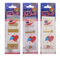 Littlest Pet Shop Bling Stickers with star and heart designs