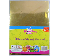 LITTLE MONSTERS 10 SHEETS GOLD & SILVER CARDS