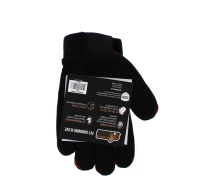Red pet grooming glove for hair removal
